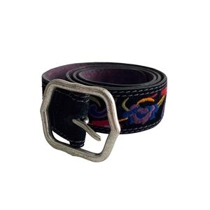 Suede Embroidered Belt
